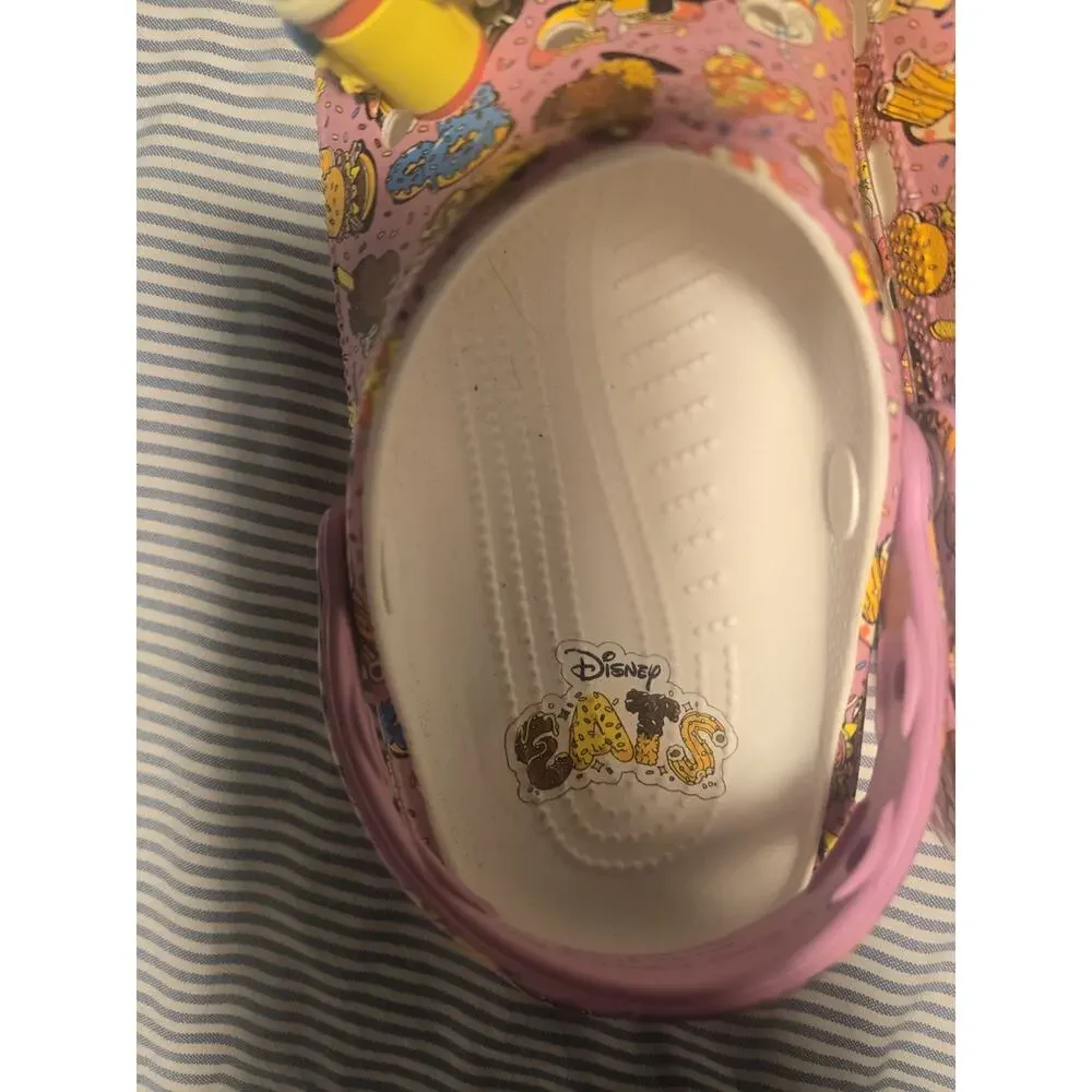 Crocs Disney Eats Pink Food Print Comfort Clog Slip-On Shoes Women 7 Mens 5